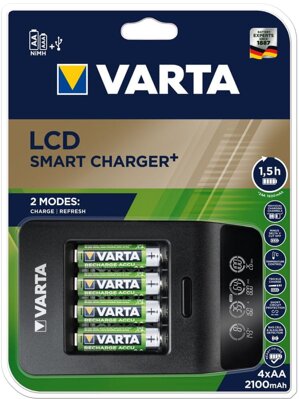 Nabíječka Varta LCD smart charger + 4x AA 2100 mAh